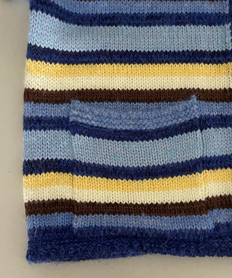 ストライプカラーニットカーディガン