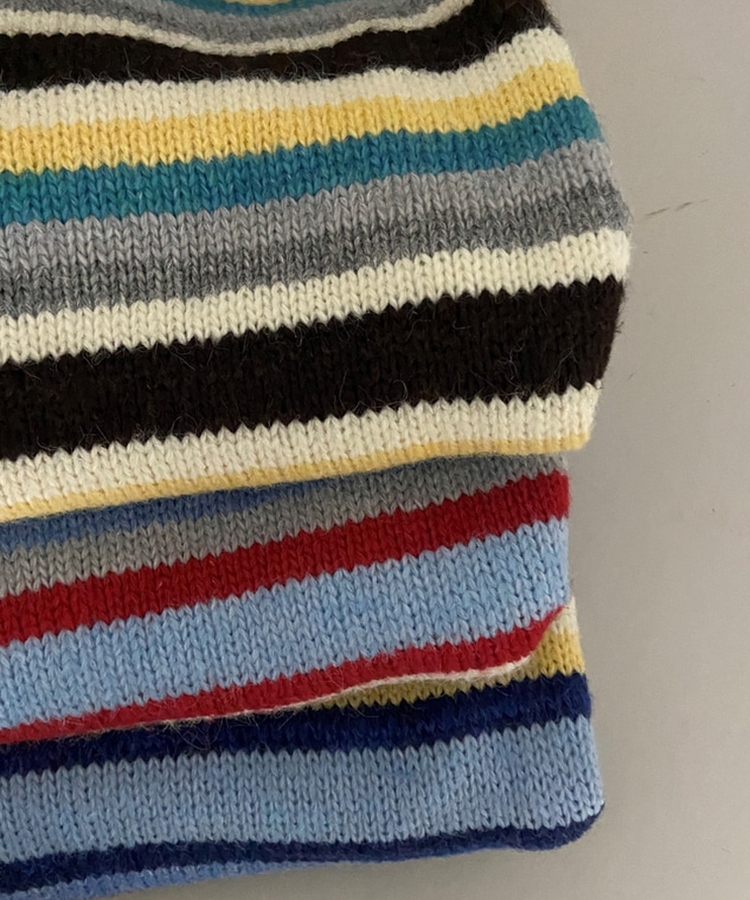 ストライプカラーニットカーディガン