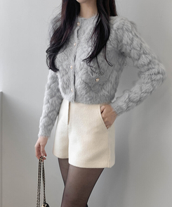 ウールハーフショートパンツ IVORY