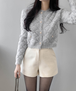 ウールハーフショートパンツ IVORY