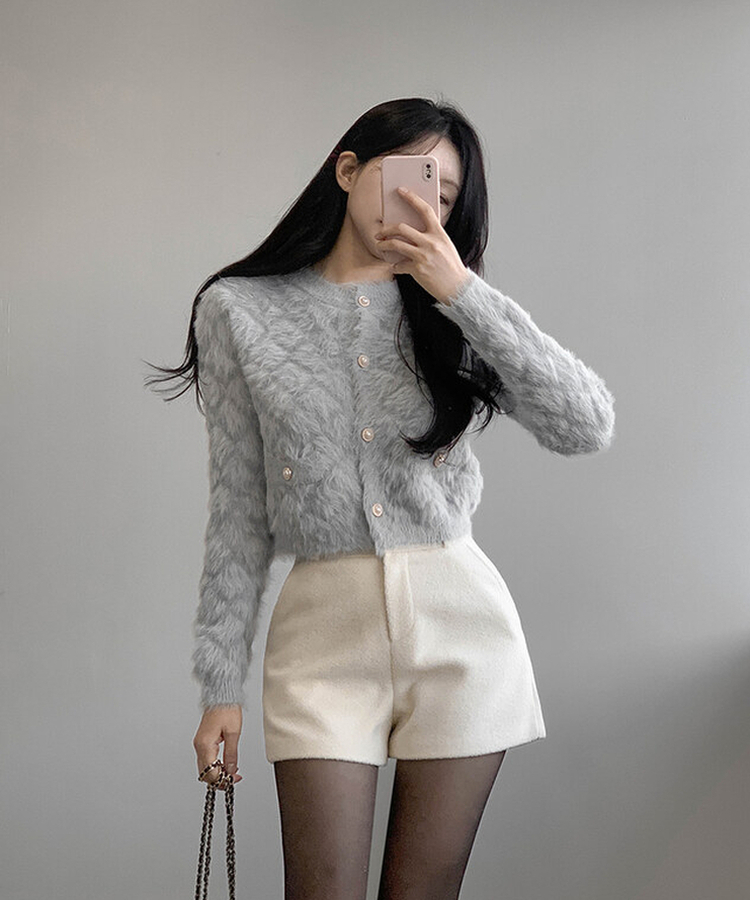 ウールハーフショートパンツ IVORY