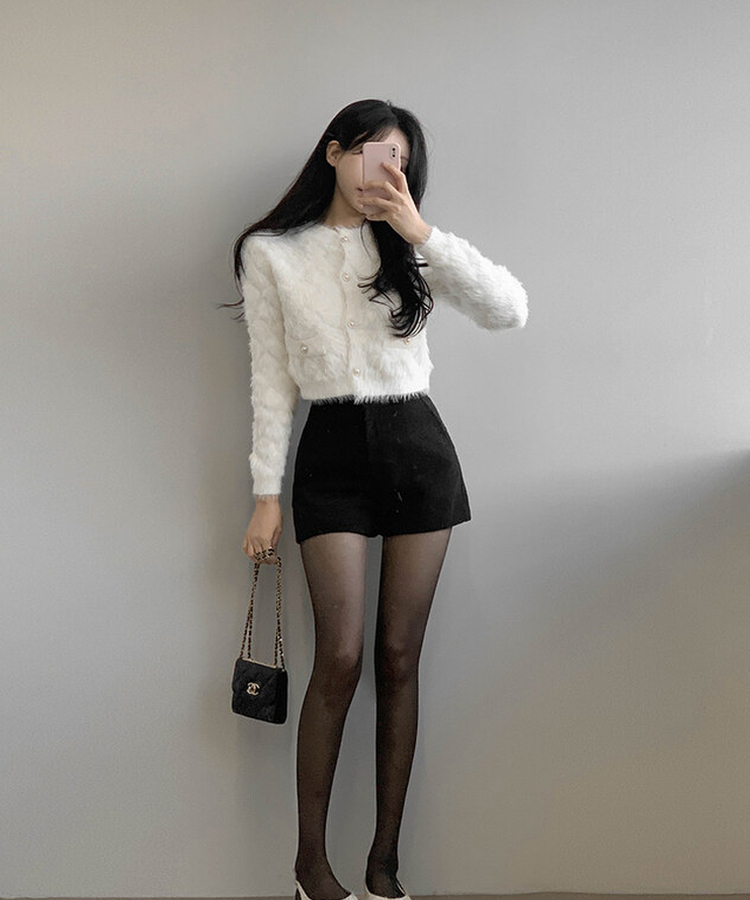 ウールハーフショートパンツ BLACK