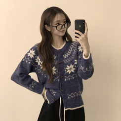 マシュマロノルディックニットカーディガン NAVY