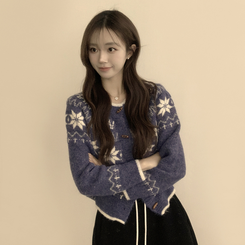 マシュマロノルディックニットカーディガン NAVY