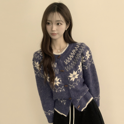 マシュマロノルディックニットカーディガン NAVY