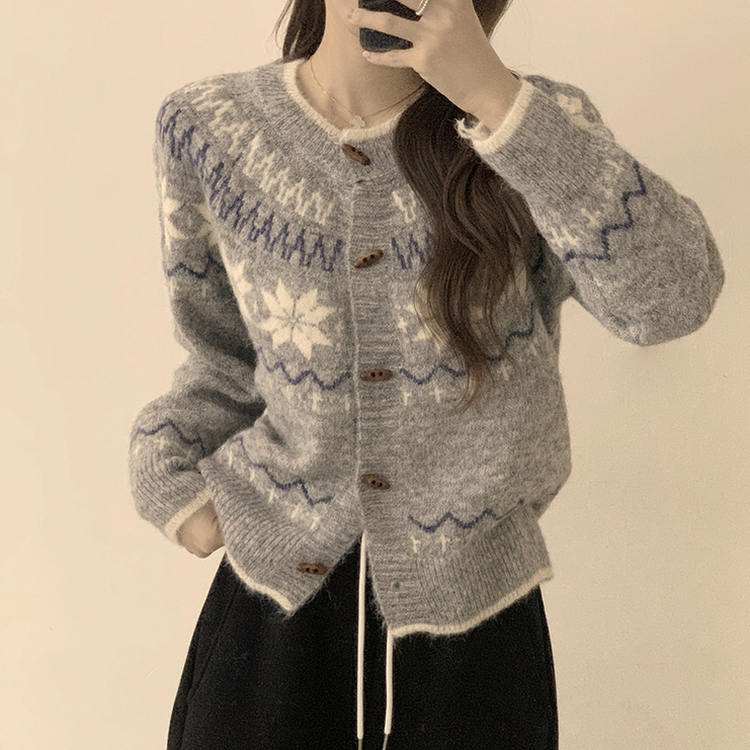 マシュマロノルディックニットカーディガン GREY