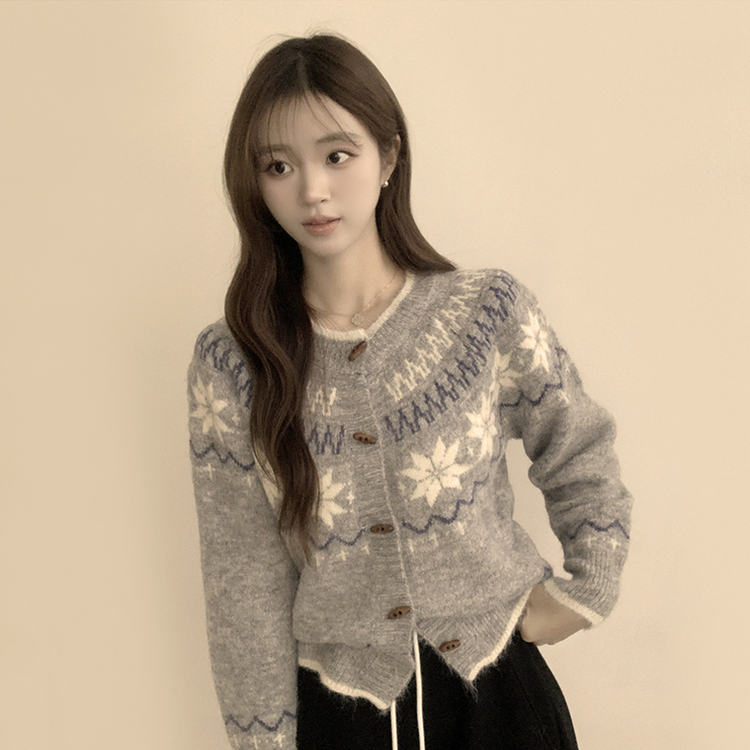 マシュマロノルディックニットカーディガン GREY