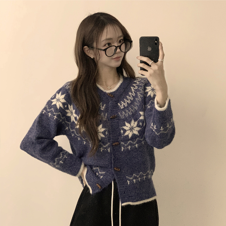 マシュマロノルディックニットカーディガン NAVY