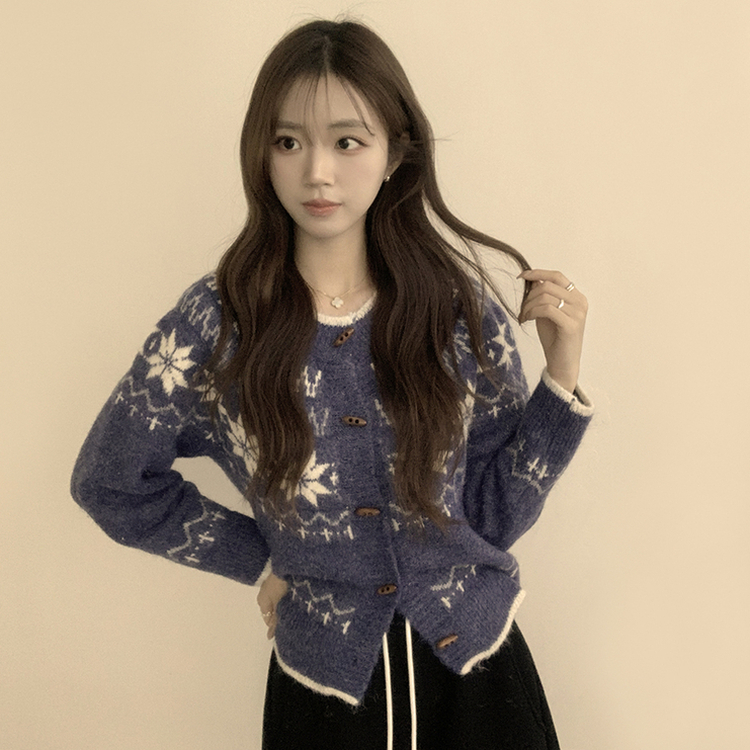 マシュマロノルディックニットカーディガン NAVY