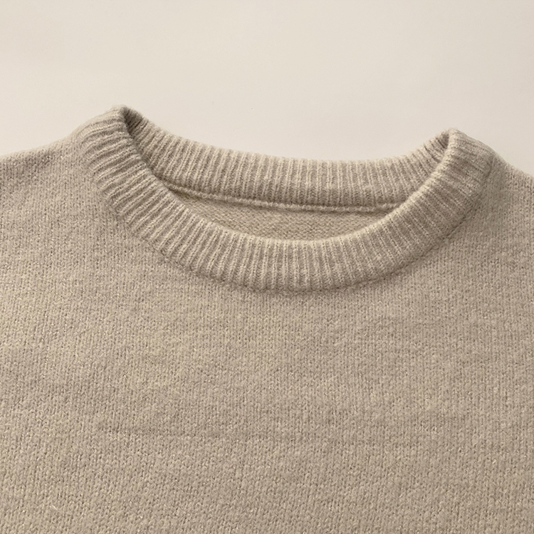 웨이브 라운드 오버핏 겨울 긴팔 니트