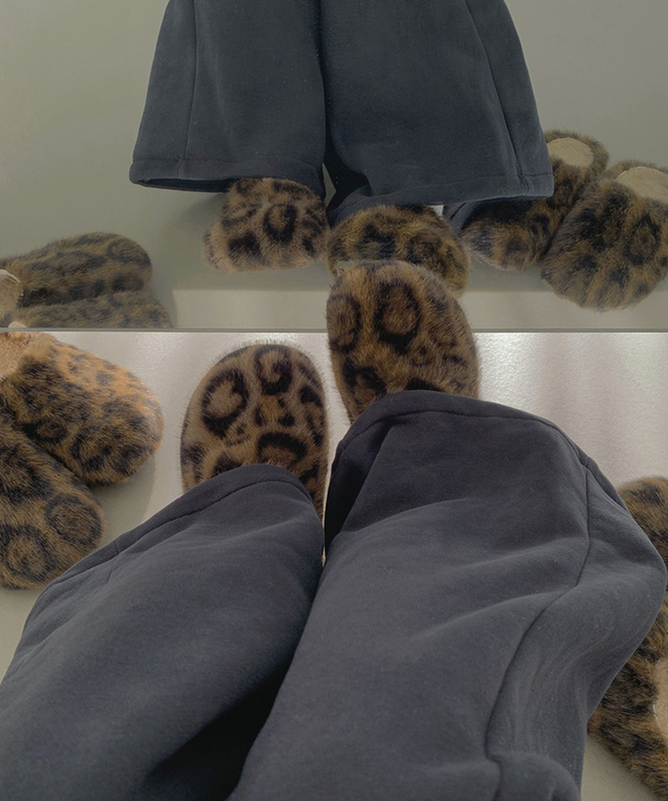 ファーレオパードスリッパ LEOPARD