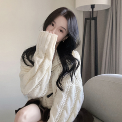 ケーブルオーバーニットカーディガン IVORY