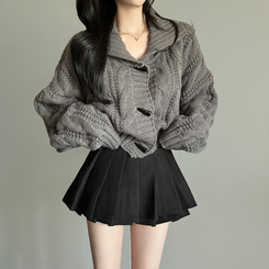 ケーブルオーバーニットカーディガン GREY