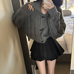 ケーブルオーバーニットカーディガン GREY