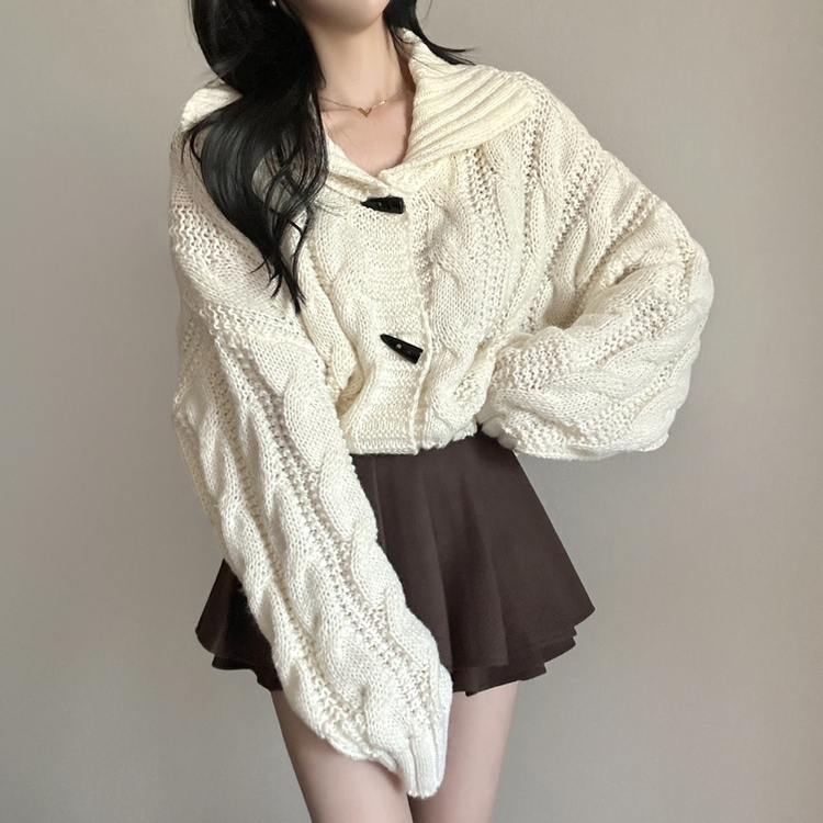 ケーブルオーバーニットカーディガン IVORY