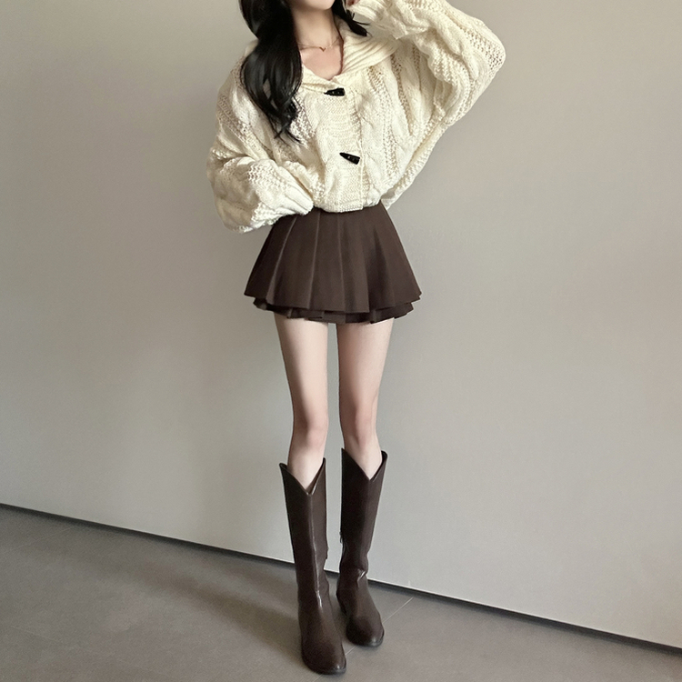 ケーブルオーバーニットカーディガン IVORY