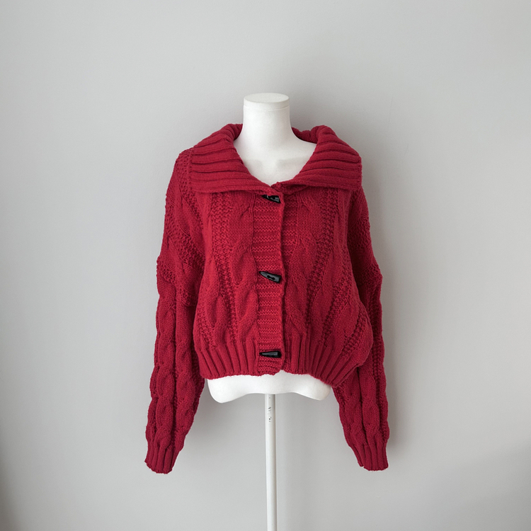 ケーブルオーバーニットカーディガン