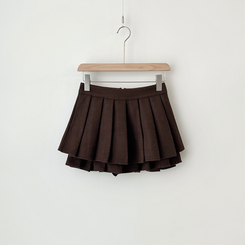 フェミニンスエードプリーツミニスカート