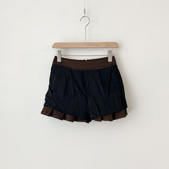 フェミニンスエードプリーツミニスカート