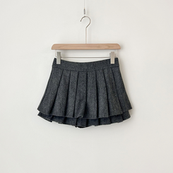 フェミニンスエードプリーツミニスカート