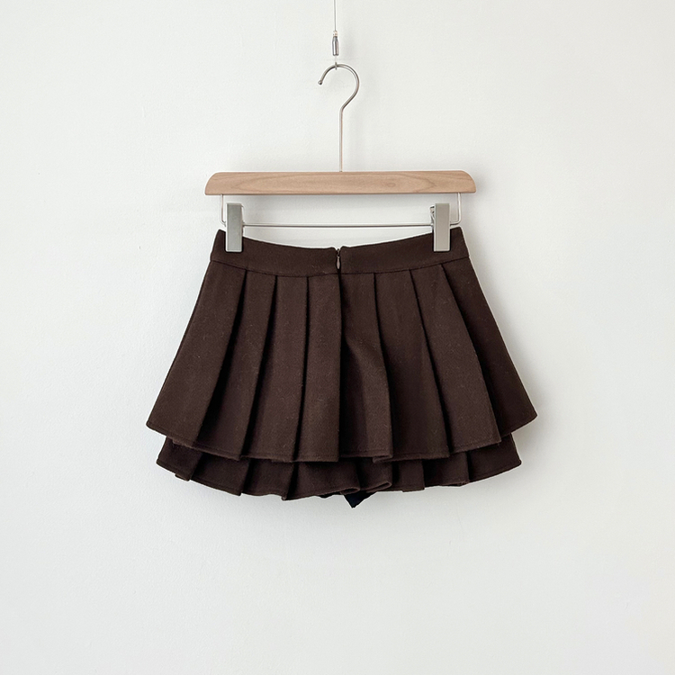 フェミニンスエードプリーツミニスカート