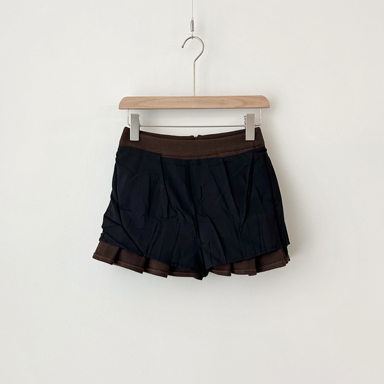 フェミニンスエードプリーツミニスカート