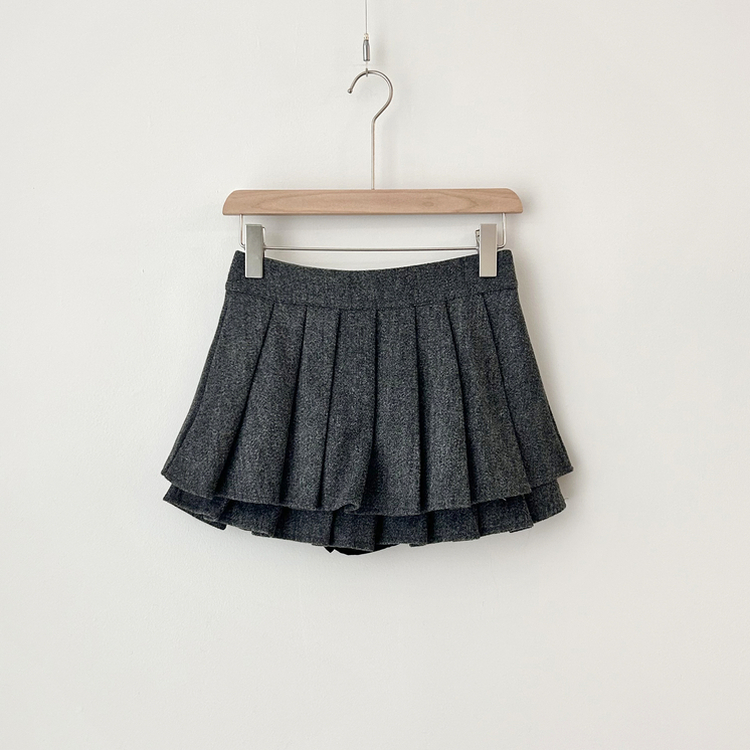 フェミニンスエードプリーツミニスカート