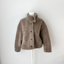 ボアハイネックハーフコートジャケット