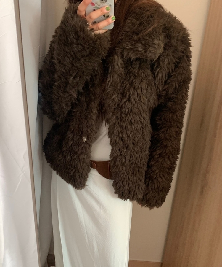 スエードバックルアイレットベルトバッグ BROWN