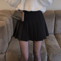 プリーツAラインミニスカート BLACK