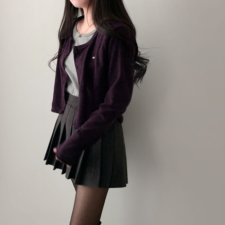 プリーツAラインミニスカート CHARCOAL