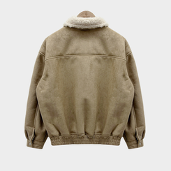 왕따뜻 델리만쥬 스웨이드 양털 무스탕 점퍼 크롭 퍼 자켓