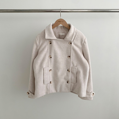 ダブルボタンキルティングショートコート