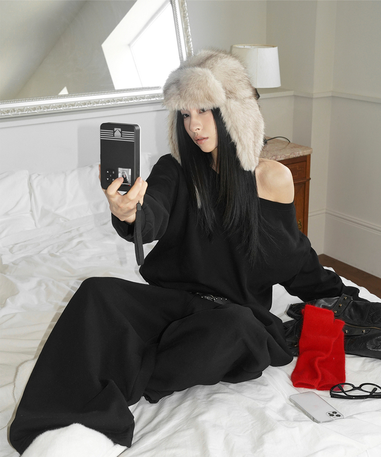 ウィンターファーパトラッパーハット BEIGE