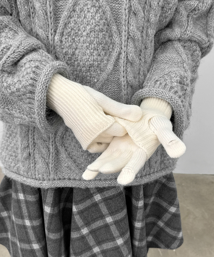 グニットタッチ手袋(9color) IVORY