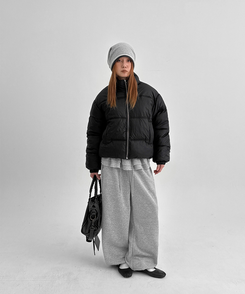 【起毛】フリルバンディングジョガーパンツ GREY