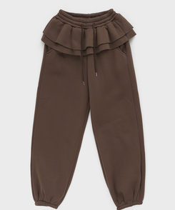 【起毛】フリルバンディングジョガーパンツ