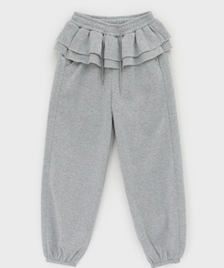 【起毛】フリルバンディングジョガーパンツ