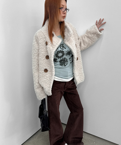 コーデュロイブーツカットパンツ BROWN