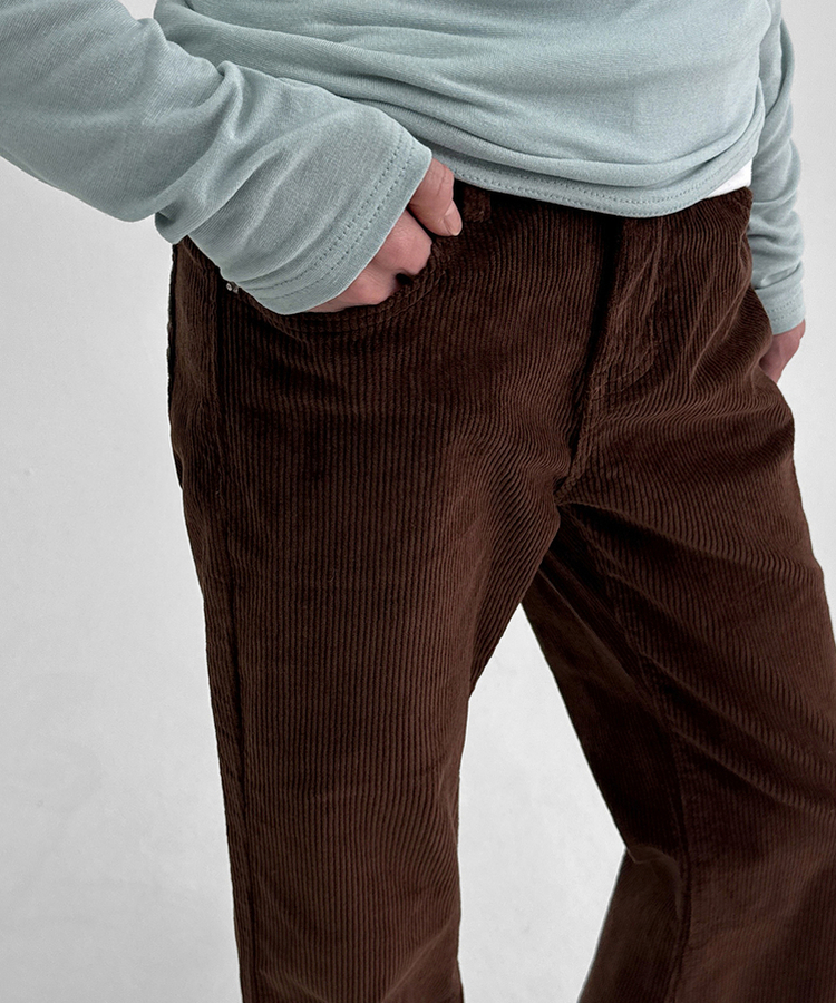 コーデュロイブーツカットパンツ BROWN