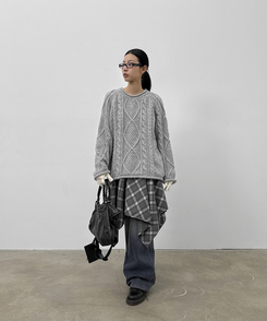 【起毛】カリートワイドデニムパンツ BLUE