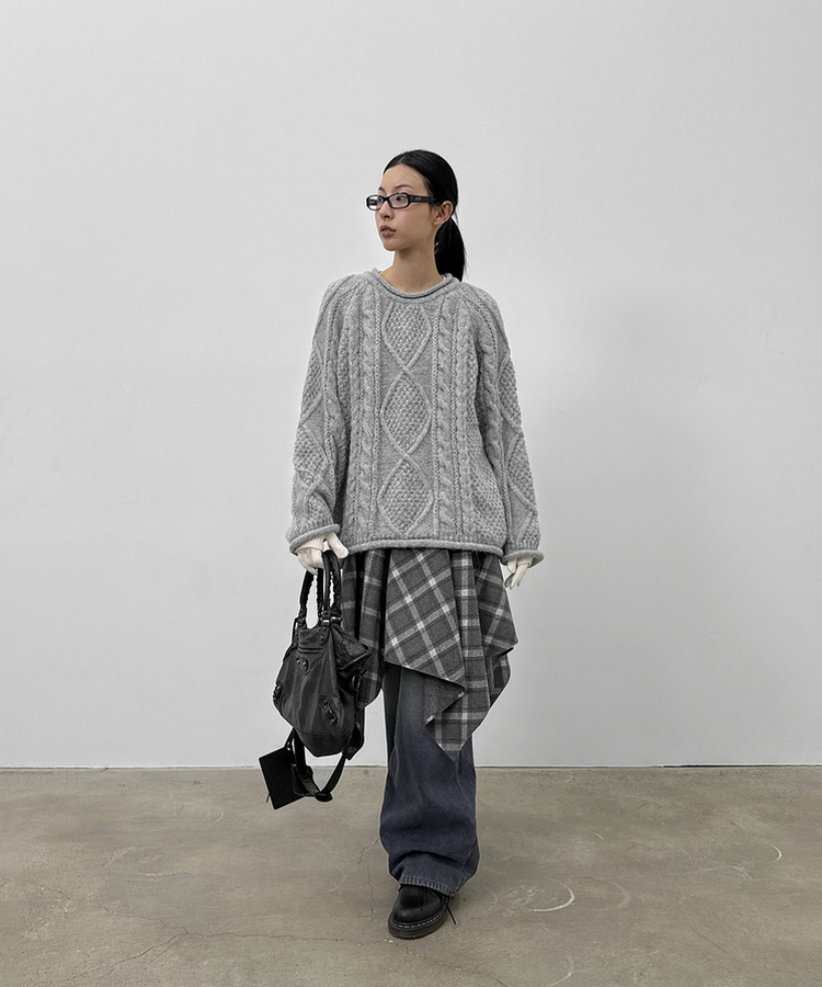 【起毛】カリートワイドデニムパンツ BLUE