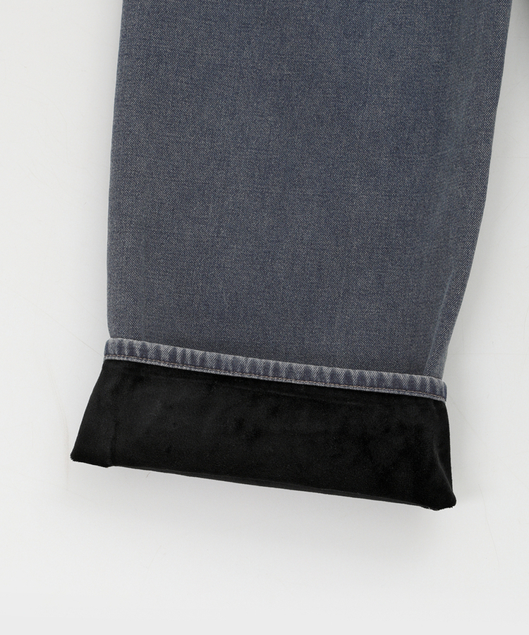 【起毛】カリートワイドデニムパンツ