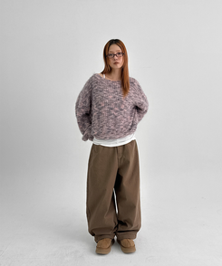 【起毛】バルーンワイドパンツ CAMEL