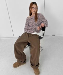 【起毛】バルーンワイドパンツ CAMEL