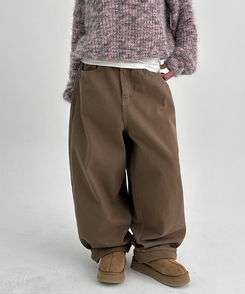 【起毛】バルーンワイドパンツ CAMEL