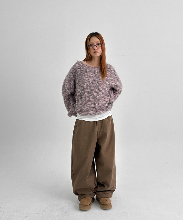 【起毛】バルーンワイドパンツ CAMEL