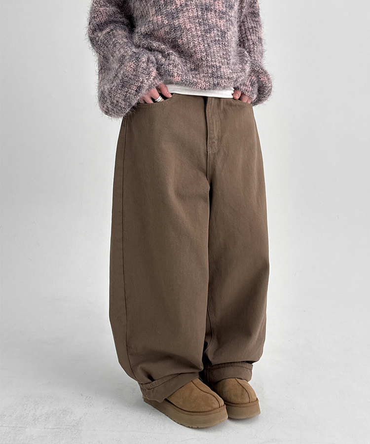 【起毛】バルーンワイドパンツ CAMEL