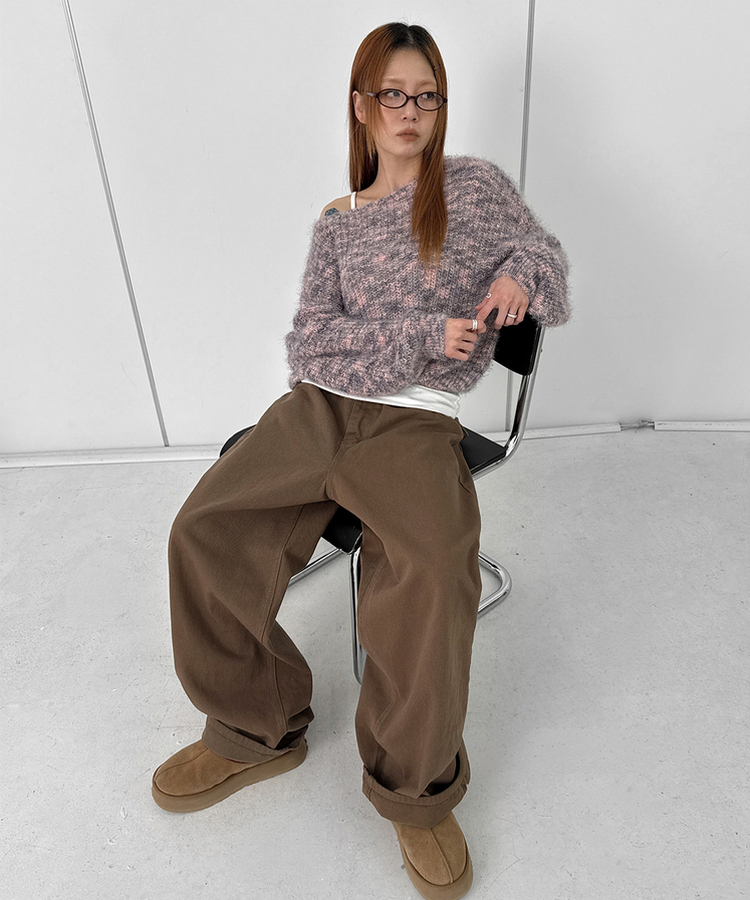 【起毛】バルーンワイドパンツ CAMEL