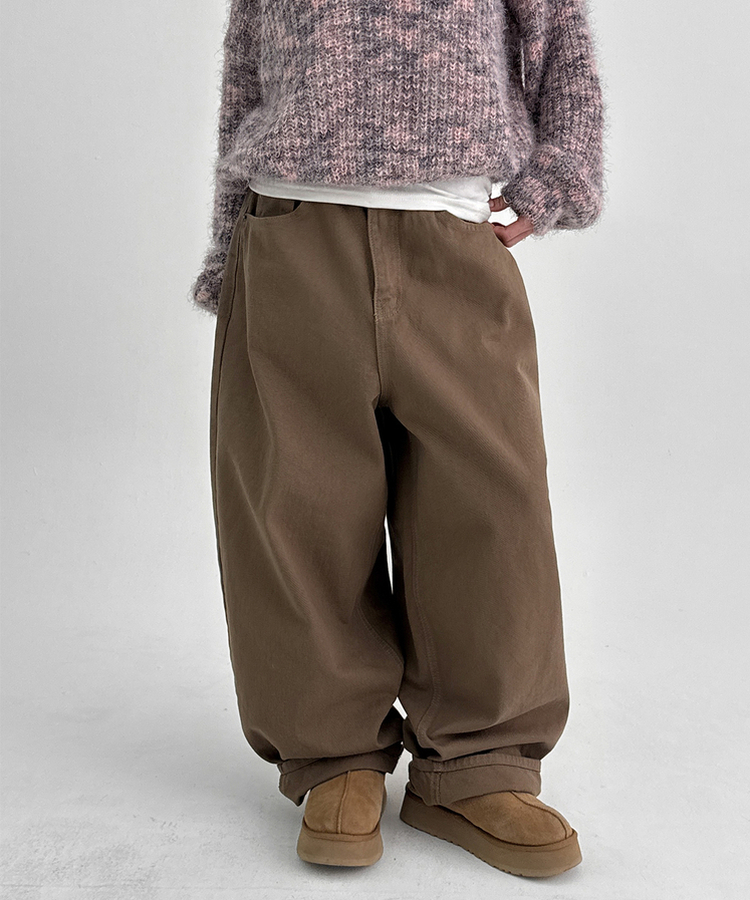 【起毛】バルーンワイドパンツ CAMEL